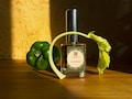 Verdigris -olfactory art, fresh fragrance with bergamot rosmary, sage, lavender, tonka bean, vetiver, angelica,  Flacon. product logo