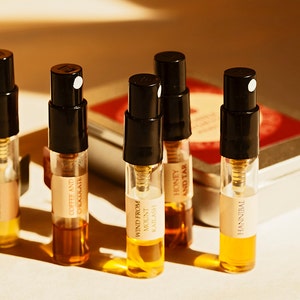 Your-5 sample set: 5 custom sampler pack, any five 1 ml samples of olfactory art in a bottle image 1