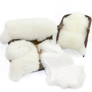 WHOLESALE FOUR (4) PIECE, Natural Sheepskin, Single Hide, European Made, Unbleached, Washable