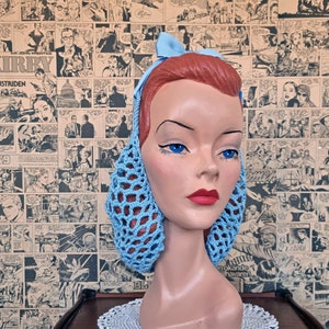 Half Snood Vintage Style Hair Snood Rockabilly Made to Order 1940s