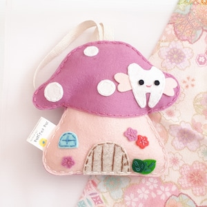 DUSTY PINK Toadstool - Tooth Fairy pillow, 100% pure wool felt, Perth Australia