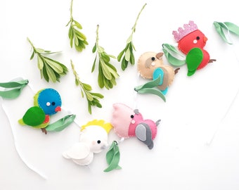 AUSTRALIAN BIRDS FINGER PUPPETS COLLECTION 7 Different KOKABURRA LORIKEET EMU