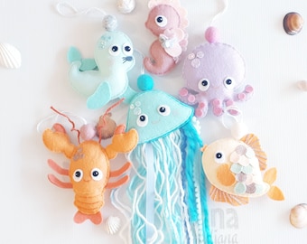 Made to order - Sea creatures Ornament - 100% Pure wool Felt, decoration, Perth