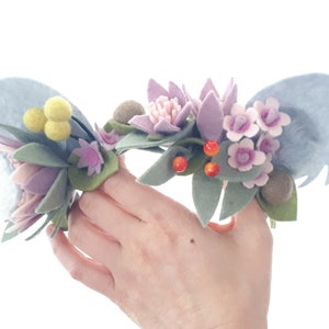 Deluxe Koala Ears Headband / Crown pure wool felt, Floral headband, dress ups, Australia image 6