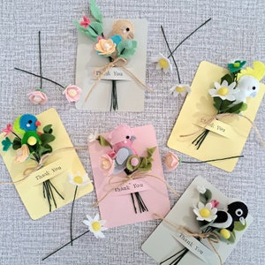 Made to order - Mini Bird and Flowers bouquet - 100% Pure wool Felt, decoration, teachers gift, Perth