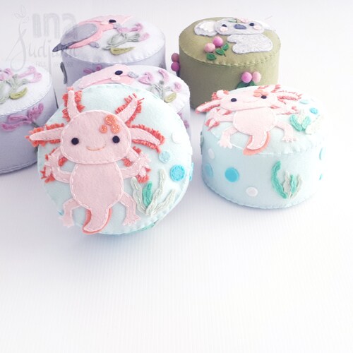 Axolotl pin cushion - 100% pure wool felt ready to ship Perth
