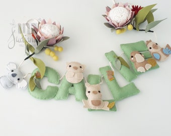 Australiana Felt Name banner - custom order, Perth