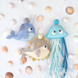 Made to order - Sea creatures Ornament - 100% Pure wool Felt, decoration, Perth