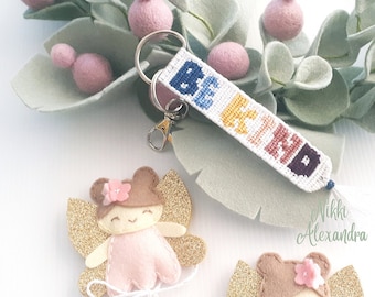 Be Kind - hand knotted bag charm, keyring, Perth