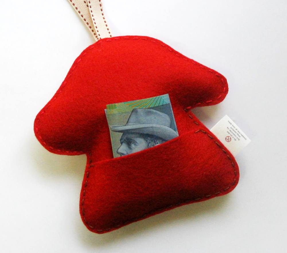 RED Toadstool Tooth Fairy pillow 100 pure wool felt Perth Etsy