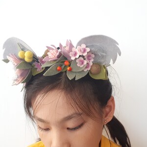 Deluxe Koala Ears Headband / Crown pure wool felt, Floral headband, dress ups, Australia image 4