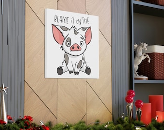 Pua Pig Canvas Gallery Wrap: Moana Inspired Art