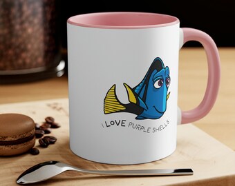 Jenny Finding Dory Accent Mug, Mommy Loves Purple Shells Mug, Disney Mug, Disneyland Mug, Disney World Mug, Matching Family Disney Mugs