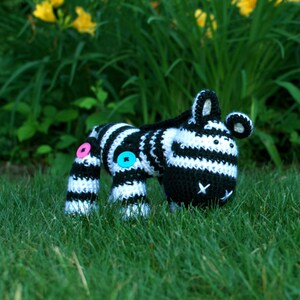 Crochet Zebra Stuffed Animal: Handmade Acrylic Yarn Toy