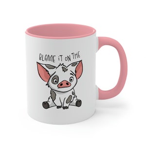 Moana Accent Mug, Pua Accent Mug, Blame It On The Pig Mug, Disney Mug, Disneyland Mug, Disney World Mug, Matching Family Disney Mugs imagen 4