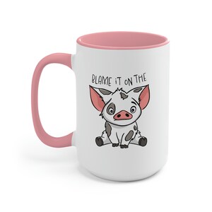 Moana Accent Mug, Pua Accent Mug, Blame It On The Pig Mug, Disney Mug, Disneyland Mug, Disney World Mug, Matching Family Disney Mugs imagen 7