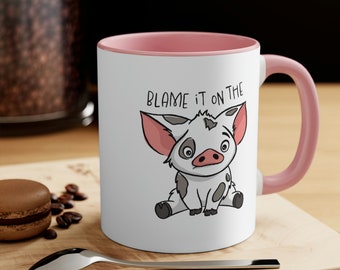 Moana Accent Mug, Pua Accent Mug, Blame It On The Pig Mug, Disney Mug, Disneyland Mug, Disney World Mug, Matching Family Disney Mugs