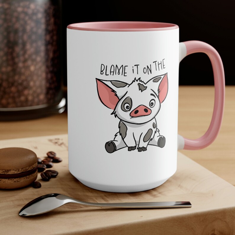 Moana Accent Mug, Pua Accent Mug, Blame It On The Pig Mug, Disney Mug, Disneyland Mug, Disney World Mug, Matching Family Disney Mugs imagen 5