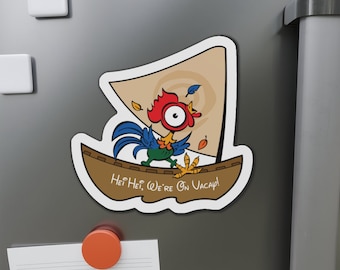 Hei Hei, We're On Vacay! Die-Cut Magnet, Cruise Magnet, Cruise Door Magnet, Moana Cruise Magnet