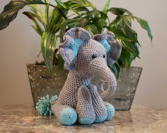 Crochet Elephant Stuffed Animal: Handmade Acrylic Yarn Plush