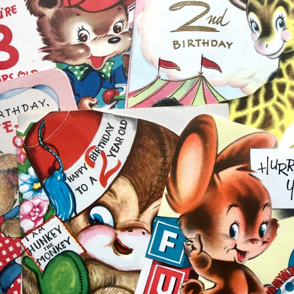 Vintage Birthday Cards For Children