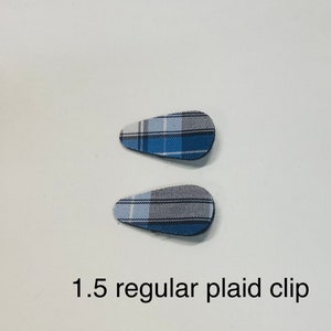 School uniform Set of 2, Back to school hair clips, plaid clips, uniform bows, uniform fabric accessories, baby bows