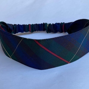 School uniform Back to School uniform plaid 55/Navy, Red, yellow . Soft Elastic headband. Bows for Girls