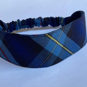 School uniform Back to School uniform plaid 41/Navy, Red, yellow . Soft Elastic headband. Bows for Girls