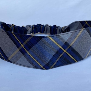 School uniform Back to School uniform plaid 57/Royal blue, Navy.  Soft Elastic headband. Bows for Girls School uniform