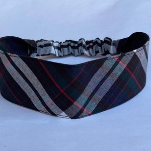 School uniform Back to School uniform plaid 60/Navy, Red, White . Soft Elastic headband. Bows for Girls