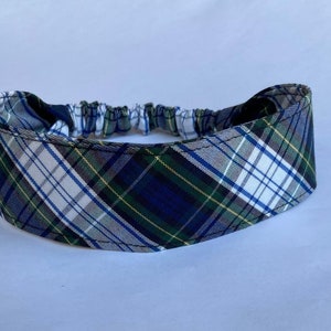 School uniform Back to School uniform plaid 80/Blue, white, light blue.  Soft Elastic headband. Bows for Girls