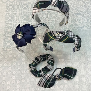 School uniform set in Plaid 35 Forest Green Yellow Navy White plaid Saint Theresa set