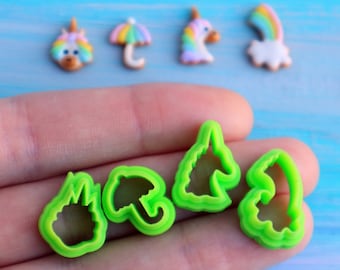Unicorn Polymer Clay Cutters: 4 Piece PLA Plastic Set