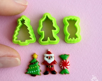 Custom cutter/Printed to ORDER/Set of cutters 3 pieces for polymer clay. PLA plastic. Miniature gingerbread are not included