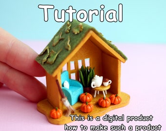 Tutorial with video lesson\Miniature house\Digital goods\How to make\Working with polymer clay\Modeling