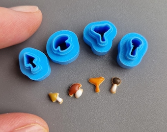 Mini Mushroom Cutter Set: 3D Printed PLA Plastic, (W456)