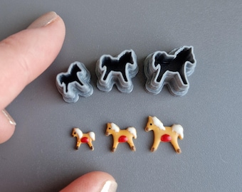 Horse with a tail #2 Cutter Set: 3D Printed PLA Clay Cutters