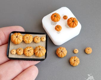 Miniature pumpkin mold: Polymer Clay Food-Safe Silicone
