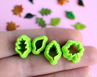 Blatt Ausstecher Set: 3D gedruckte Polymer Clay Ausstecher (4 Stück)