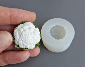 Miniature 1\6 Scale Cauliflower Head Mold: Polymer Clay Food-Safe Silicone