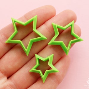 Custom cutter/Printed to order/Set of cutters 3 pieces Stars. PLA plastic. Miniature decoration.