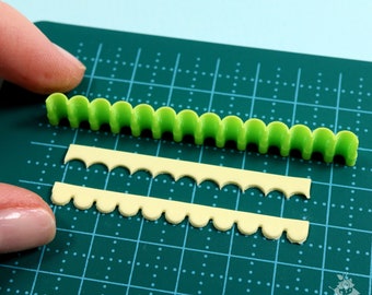 Cortador de arcilla polimérica de borde rizado: Regla para figuras n.° 5, plástico PLA