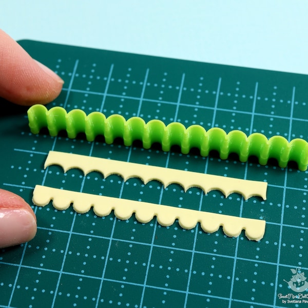 Custom cutter/Printed to ORDER/Cutter: Figure ruler #5 for making a curly edge from polymer clay. PLA plastic.