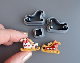 3D Printed Miniature Sled Cutter Set 3 pieces - PLA Plastic, For doll house