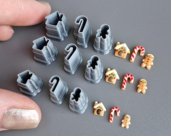 Christmas gingerbread cookies Cutter Set: 3D Printed PLA Clay Cutters