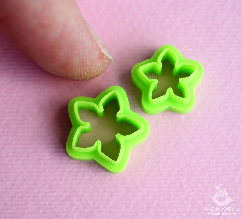 Set of cutters 2 pieces Flowers. For polymer clay. PLA Etsy