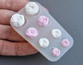 Miniature Zefir Swirls Mold | Polymer Clay, Chocolate, Soap (4 Sizes)
