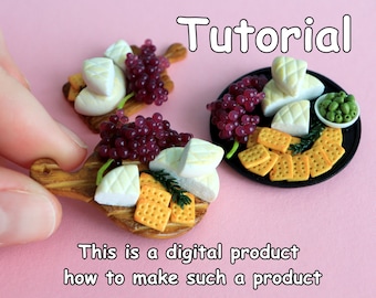 Tutorial with video lesson \Miniature composition with grapes\Digital goods\How to make\Working with polymer clay\Modeling