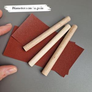 Miniature Mug Making Tool Set N1, Wooden Dowels for Polymer Clay Tableware, Dollhouse Sculpting Supplies