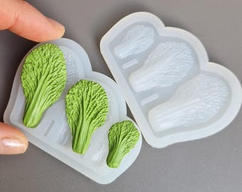 Miniature Napa cabbage leaves Silicone Mold: Polymer Clay, Resin, Food Safe